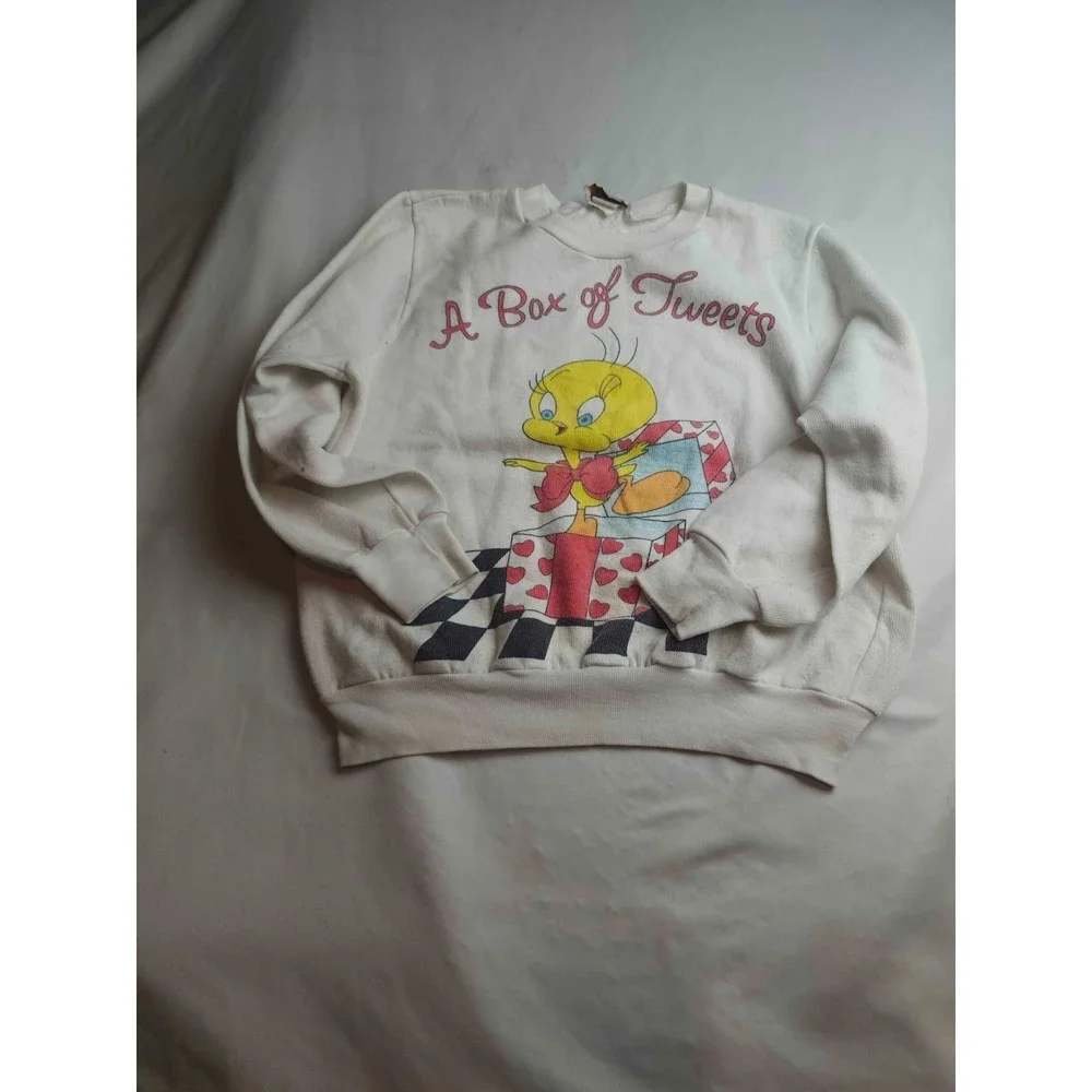 Vintage 1986 B.J. Frog Tweety Bird Sweatshirt Kids 18-20 Warner Bros Graphic